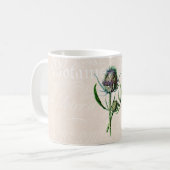Vintage 1902 Scottish-Distel-alte wilde Blume Kaffeetasse (Vorderseite Links)