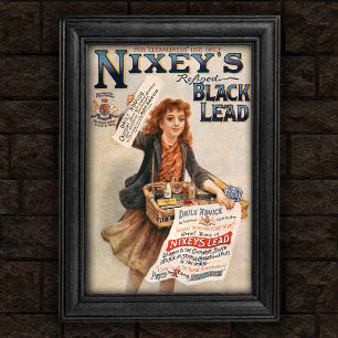 Vintage 1903 Werbeplakat für schwarze Bleiwerbung Poster