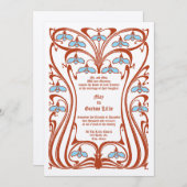 Vintage 1904 Art Nouveau Flowers Foliage Frame Einladung (Vorne/Hinten)