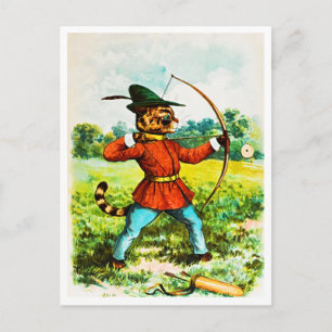 Vintage 1904 Louis Wain Robin Hood Bogenschießen Postkarte