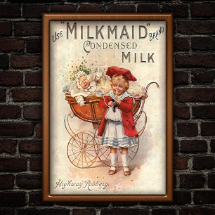 Vintage 1907 Milch-Werbung Poster