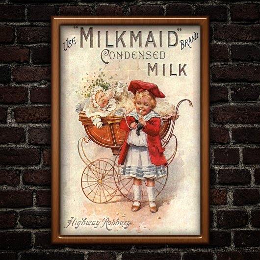 Vintage 1907 Milch-Werbung Poster
