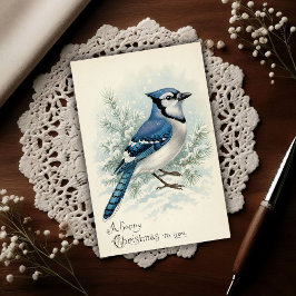 Vintage 1908 Blue Jay Christmas Postkarte