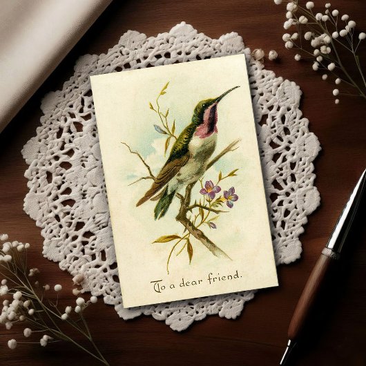 Vintage 1908 Mexican Star Hummingbird Friendship  Postkarte