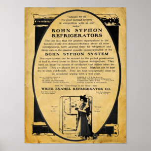Vintage 1909 Bohn Syphon Kühlschrank Druck Poster