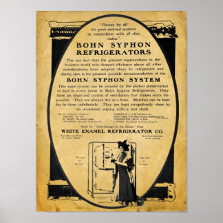 Vintage 1909 Bohn Syphon Kühlschrank Druck Poster