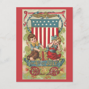Vintage 1909 Unabhängigkeitstag-Feier Postkarte
