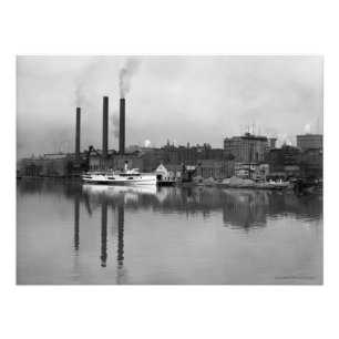VINTAGE 1910 FOTO von Toledo, OH Waterfront