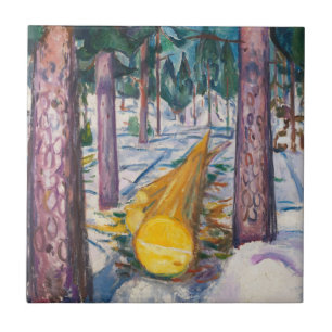 Vintage 1912 Munch Gelbes Holzfällerwald Wandkunst Fliese