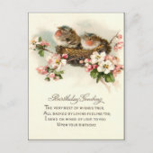Vintage 1917 Nesting Birds Birthday Postkarte (Vorderseite)