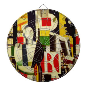 "Vintage 1919-Fernand Léger-Männer in der Stadt" Dartscheibe