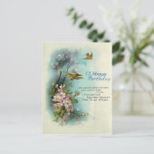 Vintage 1920 Birthday Blossom Art  Postkarte (Stehend Vorderseite)