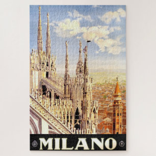 Vintage 1920 Duomo di Milano Italien Reiseplakat Puzzle