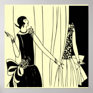 Vintage 1920 Flapper Deco Poster 2 - Anpassen!