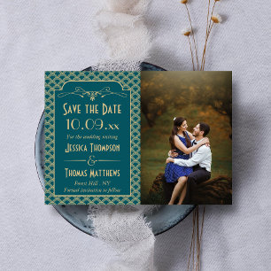 Vintage 1920er Art Deco Gatsby Hochzeitsfoto Save The Date