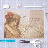 Vintage 1920er Flapper Thinking of You Seidenpapier (Handwerk)