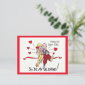 Vintage 1920er Flapper Valentine Postkarte (Stehend Vorderseite)