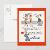 Vintage 1920er Flapper Valentine Postkarte (Vorne/Hinten)