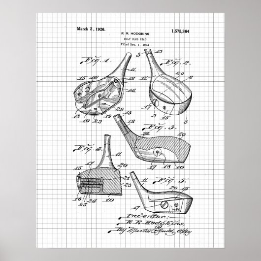 Vintage 1920er-Golf-Club-Illustration Poster (Vorne)