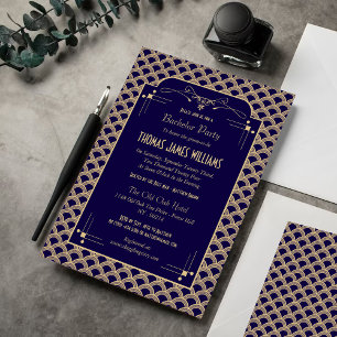 Vintage 1920er Jahre Art Deco Gatsby Junggesellena Einladung