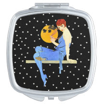 Vintage 1920er-Jahre Flapper Lady Moon Stars Rotes