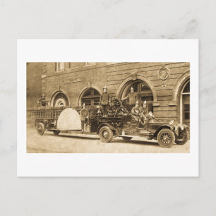 Vintage 1920er Jahre Hook and Ladder Feuerwehr Postkarte
