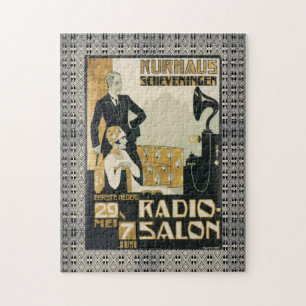 Vintage 1920er Niederlande Radio Salon Puzzle