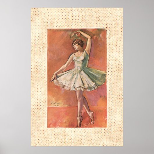 Vintage 1920er ~ Portrait einer Ballerina Poster (Vorne)
