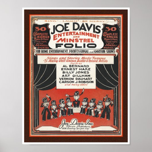 VINTAGE 1920ER SCHWARZE AMERIKANISCHE MUSIKKUNST POSTER (Vorne)