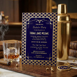 Vintage 1920's Art Deco Gatsby Bachelor Party Real Folieneinladung