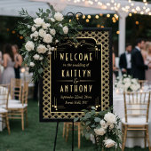 Vintage 1920's Art Deco Gatsby Wedding Welcome Poster