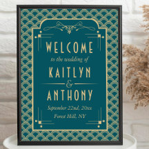 Vintage 1920's Art Deco Gatsby Wedding Welcome