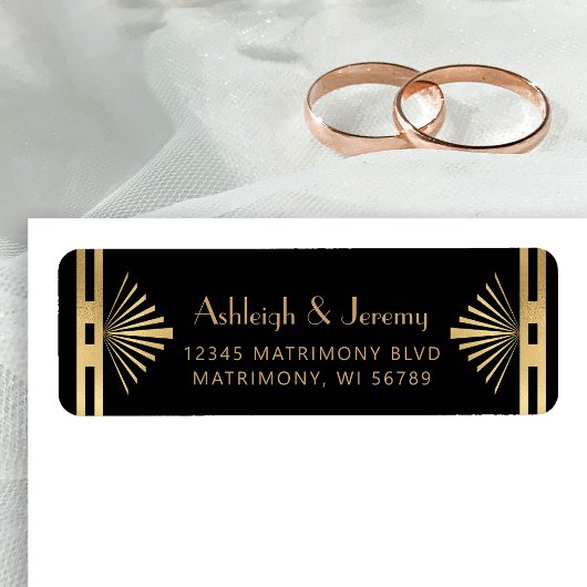 Vintage 1920s Deco Black Gold