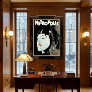Vintage 1927 Art Deco Metropolis Filmreproduktion Poster