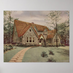 Vintage 1927 Hausdesign 10A2 Druck Poster