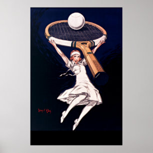Vintage 1929 Jean d'Ylen Tennis-Werbung Poster