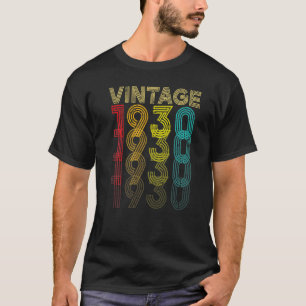 Vintage 1930 92 Years Old Men And Women 92th Birt T-Shirt