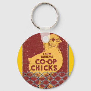 "Vintage 1930 Co-Op Küken Anzeige" Schlüsselanhänger