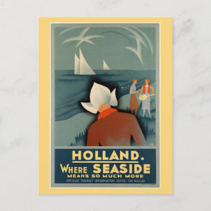 Vintage 1930 Holland Seereise Postkarte