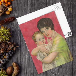 Vintage 1930er Jahre Mutter hält Baby Muttertag Postkarte