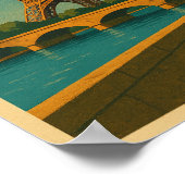 Vintage 1930s Paris Travel Poster Eiffel Tower (Ecke)