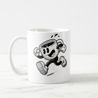 Vintage 1930s Rubber Hose Running Coffee Cup Carto Kaffeetasse