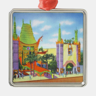 Vintage 1931 Grauman's Chinese Theatre Silbernes Ornament