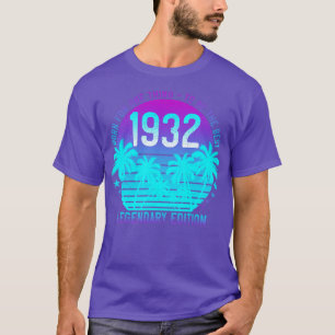 Vintage 1932 89. Geburtstag Ästhetischer Sonnenunt T-Shirt