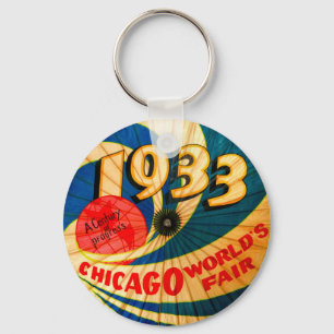 Vintage 1933 World's Fair Century Progress Werbeku Schlüsselanhänger