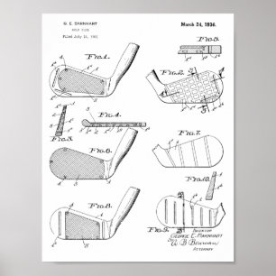 Vintage 1936 Golfschläger Design Patent Kunstprint Poster
