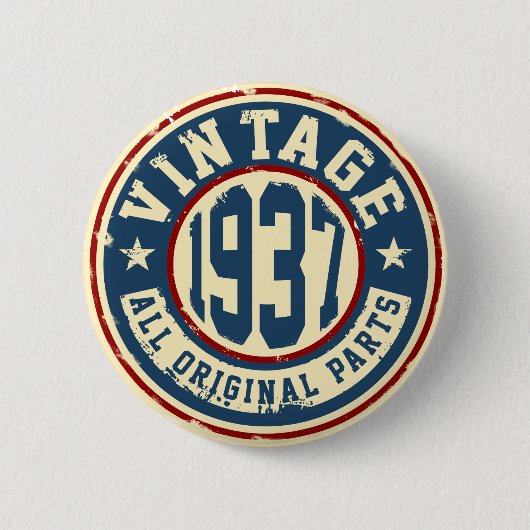 Vintage 1937 alle Vorlagen-Teile Button (Vorderseite)