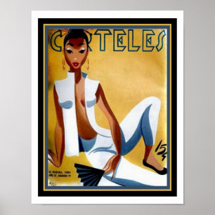 Vintage 1937 Deco Cuban Carteles Magazincover Poster