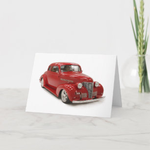 Vintage 1939 rotes Auto Geburtsjahr Blank Einladung