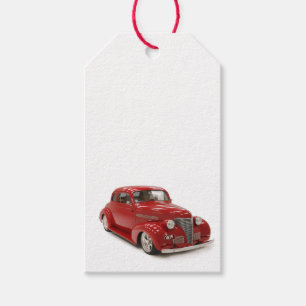 Vintage 1939 rotes Auto Geburtsjahr Blanko Geschenkanhänger